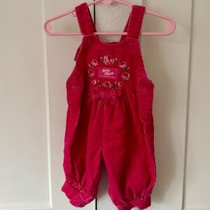 Vintage Oshkosh Pink Floral Corduroy Overalls 3-6 months